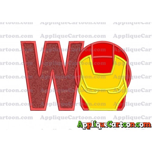 Ironman Applique Embroidery Design With Alphabet W