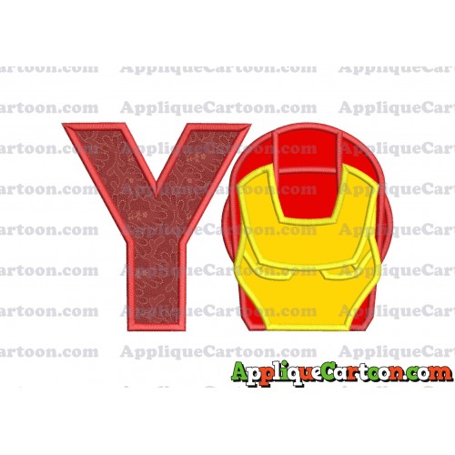 Ironman Applique Embroidery Design With Alphabet Y
