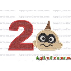 Jack Jack Parr Incredibles Head Applique Embroidery Design 02 Birthday Number 2