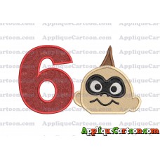 Jack Jack Parr Incredibles Head Applique Embroidery Design 02 Birthday Number 6