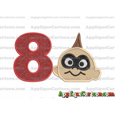 Jack Jack Parr Incredibles Head Applique Embroidery Design 02 Birthday Number 8