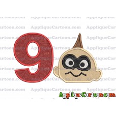 Jack Jack Parr Incredibles Head Applique Embroidery Design 02 Birthday Number 9