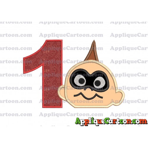 Jack Jack Parr Incredibles Head Applique Embroidery Design Birthday Number 1