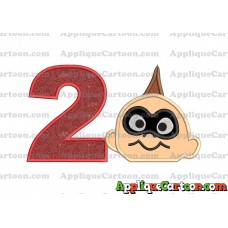 Jack Jack Parr Incredibles Head Applique Embroidery Design Birthday Number 2