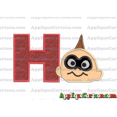 Jack Jack Parr Incredibles Head Applique Embroidery Design With Alphabet H