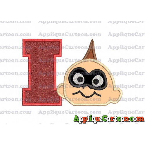 Jack Jack Parr Incredibles Head Applique Embroidery Design With Alphabet I