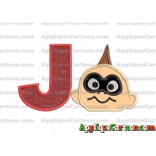 Jack Jack Parr Incredibles Head Applique Embroidery Design With Alphabet J