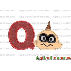 Jack Jack Parr Incredibles Head Applique Embroidery Design With Alphabet Q
