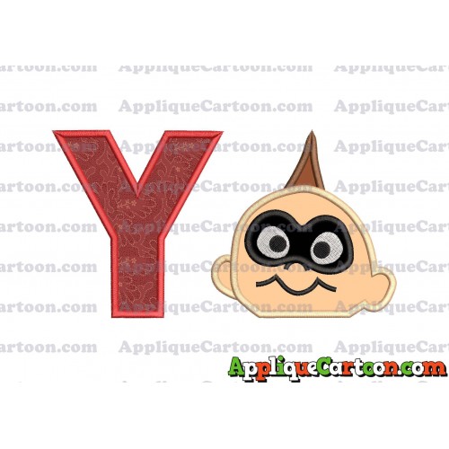 Jack Jack Parr Incredibles Head Applique Embroidery Design With Alphabet Y