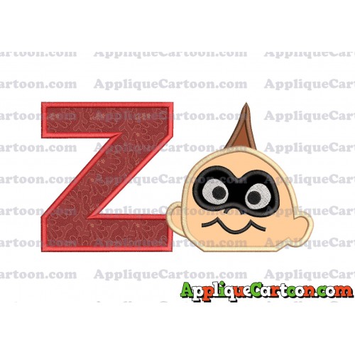 Jack Jack Parr Incredibles Head Applique Embroidery Design With Alphabet Z