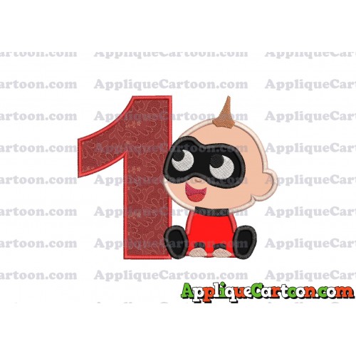 Jack Jack Parr The Incredibles Applique 01 Embroidery Design Birthday Number 1