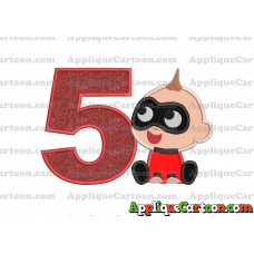 Jack Jack Parr The Incredibles Applique 01 Embroidery Design Birthday Number 5