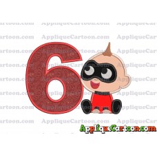 Jack Jack Parr The Incredibles Applique 01 Embroidery Design Birthday Number 6