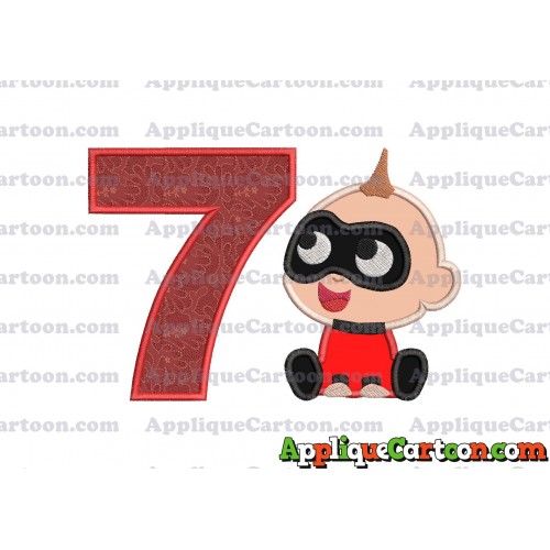 Jack Jack Parr The Incredibles Applique 01 Embroidery Design Birthday Number 7