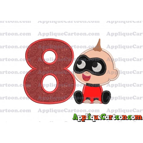 Jack Jack Parr The Incredibles Applique 01 Embroidery Design Birthday Number 8