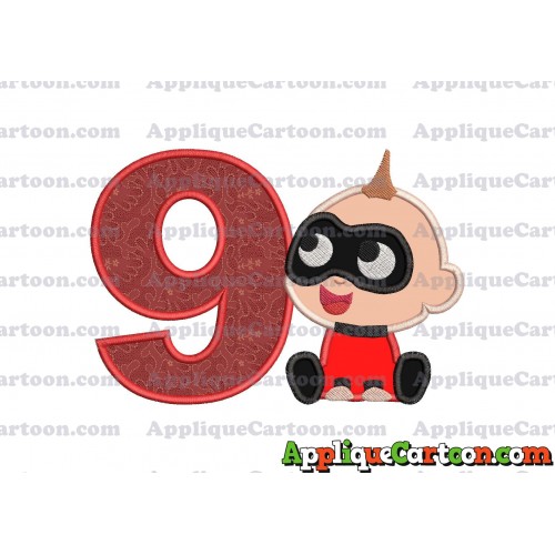 Jack Jack Parr The Incredibles Applique 01 Embroidery Design Birthday Number 9