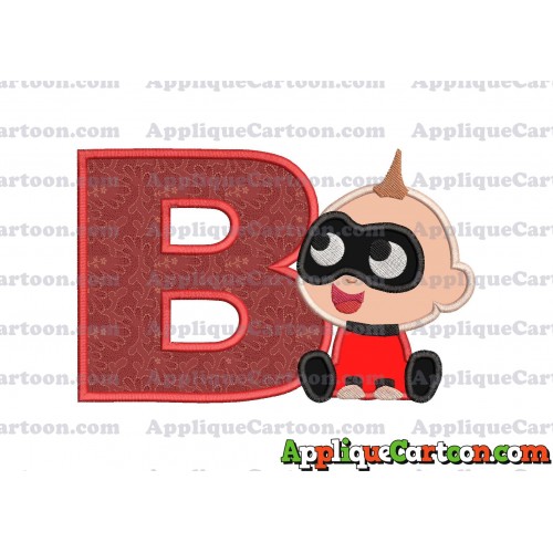 Jack Jack Parr The Incredibles Applique 01 Embroidery Design With Alphabet B