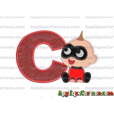 Jack Jack Parr The Incredibles Applique 01 Embroidery Design With Alphabet C