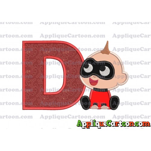 Jack Jack Parr The Incredibles Applique 01 Embroidery Design With Alphabet D