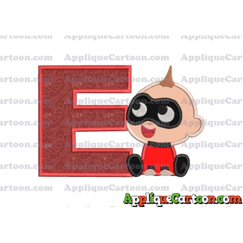 Jack Jack Parr The Incredibles Applique 01 Embroidery Design With Alphabet E