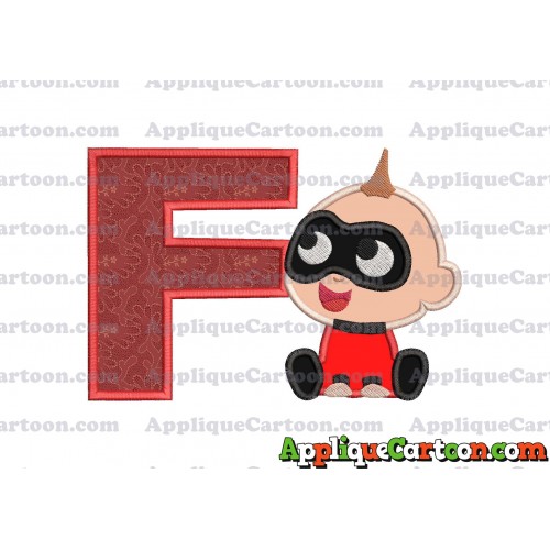 Jack Jack Parr The Incredibles Applique 01 Embroidery Design With Alphabet F