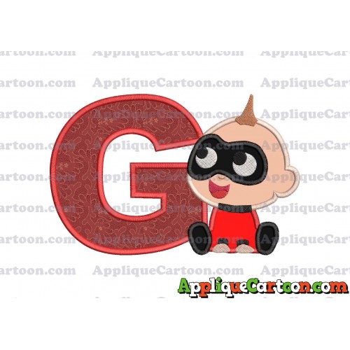 Jack Jack Parr The Incredibles Applique 01 Embroidery Design With Alphabet G