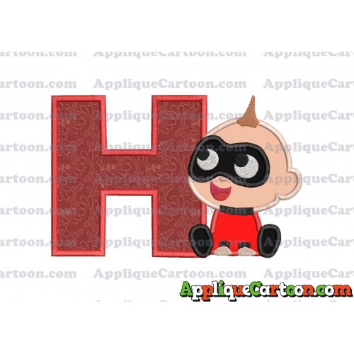 Jack Jack Parr The Incredibles Applique 01 Embroidery Design With Alphabet H