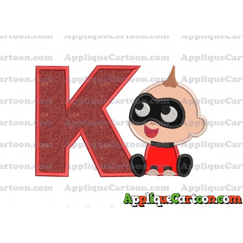 Jack Jack Parr The Incredibles Applique 01 Embroidery Design With Alphabet K
