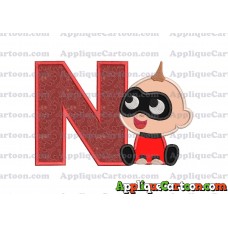 Jack Jack Parr The Incredibles Applique 01 Embroidery Design With Alphabet N