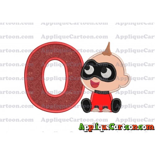 Jack Jack Parr The Incredibles Applique 01 Embroidery Design With Alphabet O