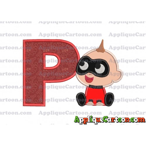 Jack Jack Parr The Incredibles Applique 01 Embroidery Design With Alphabet P