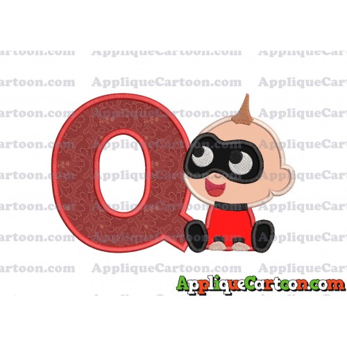 Jack Jack Parr The Incredibles Applique 01 Embroidery Design With Alphabet Q