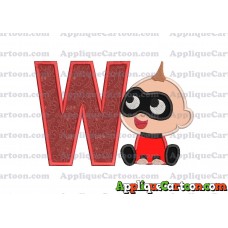 Jack Jack Parr The Incredibles Applique 01 Embroidery Design With Alphabet W