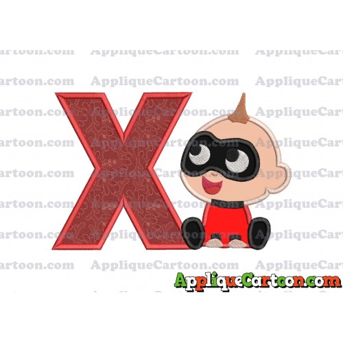 Jack Jack Parr The Incredibles Applique 01 Embroidery Design With Alphabet X