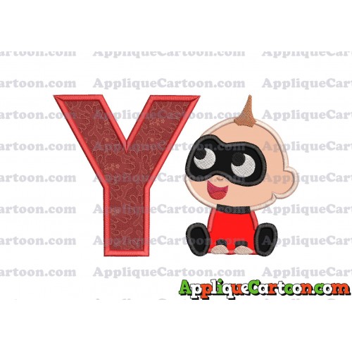 Jack Jack Parr The Incredibles Applique 01 Embroidery Design With Alphabet Y
