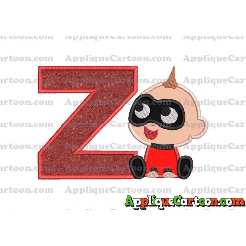 Jack Jack Parr The Incredibles Applique 01 Embroidery Design With Alphabet Z