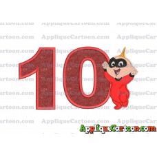 Jack Jack Parr The Incredibles Applique 02 Embroidery Design Birthday Number 10
