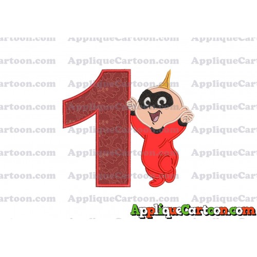 Jack Jack Parr The Incredibles Applique 02 Embroidery Design Birthday Number 1