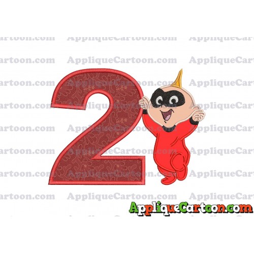Jack Jack Parr The Incredibles Applique 02 Embroidery Design Birthday Number 2