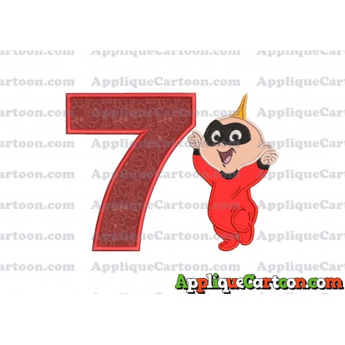 Jack Jack Parr The Incredibles Applique 02 Embroidery Design Birthday Number 7