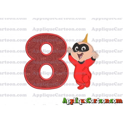 Jack Jack Parr The Incredibles Applique 02 Embroidery Design Birthday Number 8