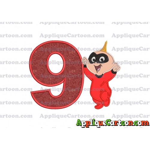 Jack Jack Parr The Incredibles Applique 02 Embroidery Design Birthday Number 9