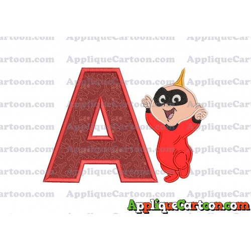 Jack Jack Parr The Incredibles Applique 02 Embroidery Design With Alphabet A