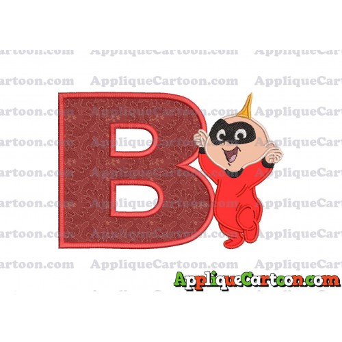 Jack Jack Parr The Incredibles Applique 02 Embroidery Design With Alphabet B