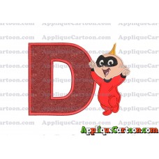 Jack Jack Parr The Incredibles Applique 02 Embroidery Design With Alphabet D