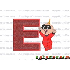 Jack Jack Parr The Incredibles Applique 02 Embroidery Design With Alphabet E