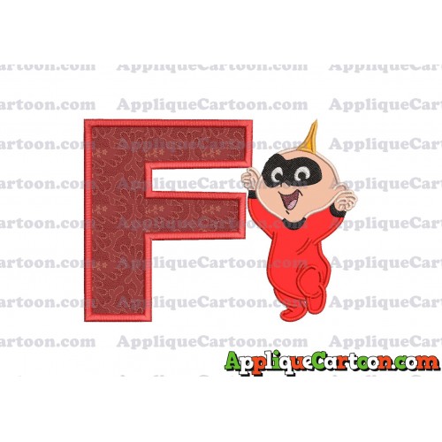 Jack Jack Parr The Incredibles Applique 02 Embroidery Design With Alphabet F