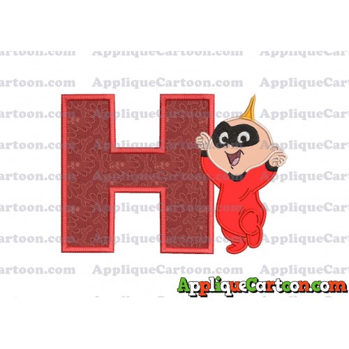 Jack Jack Parr The Incredibles Applique 02 Embroidery Design With Alphabet H