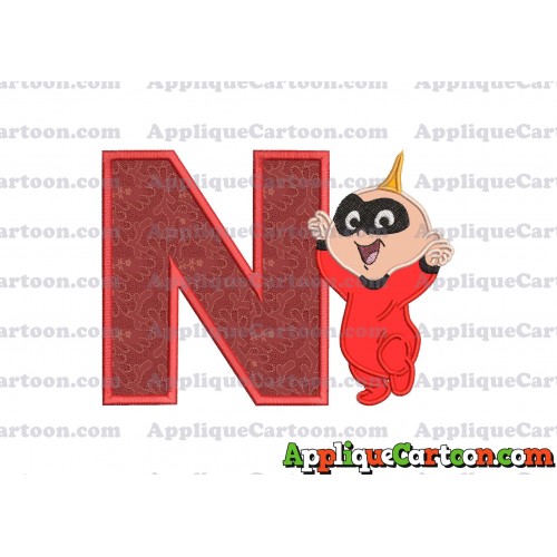 Jack Jack Parr The Incredibles Applique 02 Embroidery Design With Alphabet N