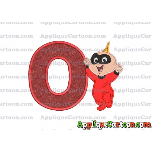 Jack Jack Parr The Incredibles Applique 02 Embroidery Design With Alphabet O